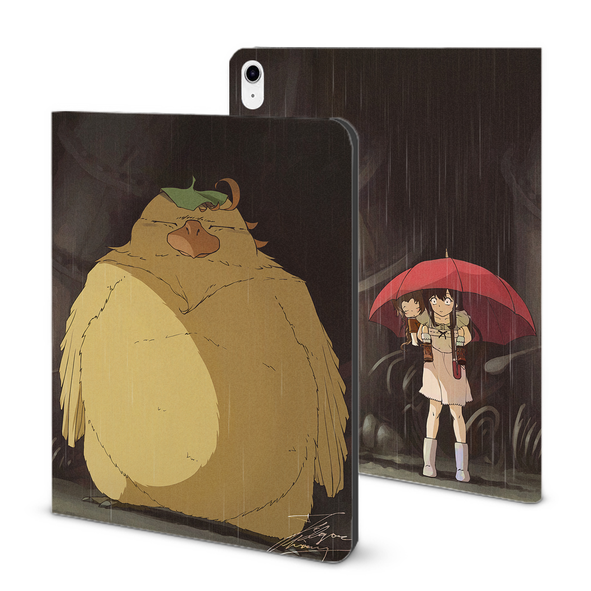 （画像用） となりのトトロ 草壁メイ 草壁サツキ My Neighbor Totoro Satsuki Kusakabe Mei Kusakabe IPad ケース ブック型 PUレザー TPU 耐衝撃 軽量 薄型 ペン収納なし 全面保護 IPad 各モデル対応